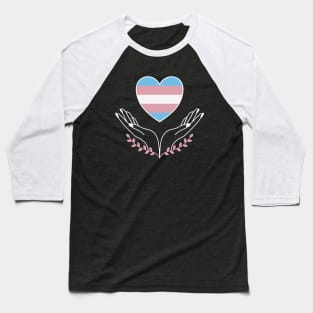 Transgender Pride Flag Heart Baseball T-Shirt